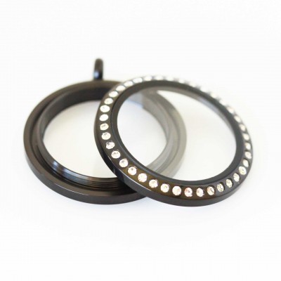 Black Bling Screw Top Locket